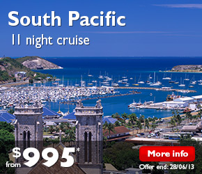 11 Night South Pacifc Cruise on the Pacific Dawn