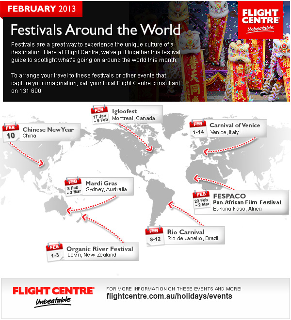 Flight Centre February Festivals