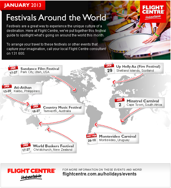 Flight Centre January Festivals