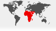 Map showing Africa and the Middle East