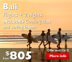 Bali Flights + 2 Nights + Cooking Class + Surfing Lesson from $805*