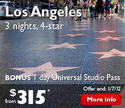 Los Angeles 3 Nights 4-Star + 1 Day Universal Studios Pass from $315*