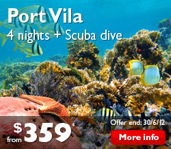 Port Vila 4 Nights + Scuba Dive from $359*