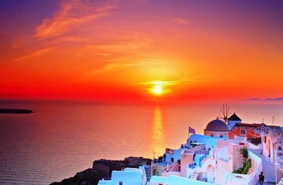 Stunning Santorini sunset