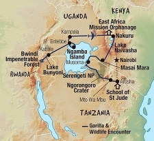 22 Day tour departing Entebbe - Highlights Entebbe, Mbarara, Bwindi, Nairobi, Mto Wa Mbu, Arusha