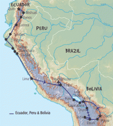 35 Day tour departing Quito - Highlights Quito, Banos, Riobamba, Cuenca, Trujillo, Lima, Cuzco, Puno, La Paz, Uyuni, Potosi, Sucre