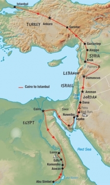 29 Day tour departing Cairo - Highlights Cairo, Aswan, Abu Simbel, Edfu, Luxor, Petra, Jerash, Damascus, Aleppo, Ankara, Istanbul