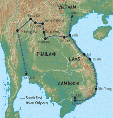 26 Day tour departing Bangkok - Highlights Bangkok, Chiang Mai, Huay Xai, Luang Prabang, Vang Vieng, Vientiane, Lak Sao, Vinh Long, Hanoi, Hue, Hoi An, Nha Trang, Ho Chi Minh City