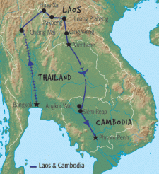 17 Day tour departing Bangkok - Highlights Bangkok, Chiang Mai, Huay Xai, Luang Prabang, Vang Vieng, Vientiane, Siem Reap, Phnom Penh