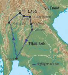 14 Day tour departing Bangkok - Highlights Bangkok, Chiang Mai, Huay Xai, Luang Prabang, Vang Vieng, Vientiane