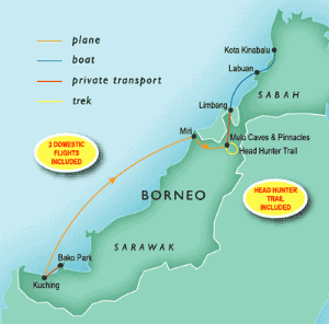 9 Day tour departing Kuching - Highlights Kuching, Mulu, Iban Longhouse, Limbang, Kota Kinabalu