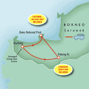 8 Day tour departing Kuching - Highlights Kuching