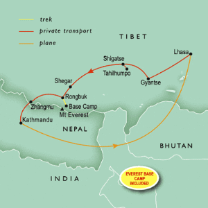 12 Day tour departing Kathmandu - Highlights Kathmandu, Lhasa, Gyantse, Shigatse, Shegar, Zhangmu