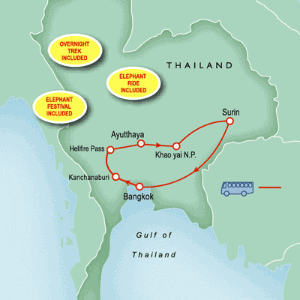 9 Day tour departing Bangkok - Highlights Bangkok, Ayutthaya, Surin