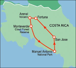 9 Day tour departing San Jose - Highlights San Jose, La Fortuna, Arenal, Monteverde, Quepos, Manuel Antonio