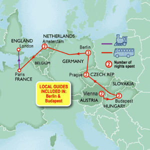 12 Day tour departing Vienna - Highlights Vienna, Budapest, Prague, Berlin, Amsterdam, Paris, London