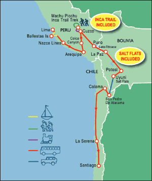 35 Day tour departing Lima - Highlights Lima, Arequipa, Chivay, Cuzco, Lares, Puno, La Paz, Potosi, Sucre, Uyuni, Altiplano, San Pedro De Atacama, La Serena, Santiago
