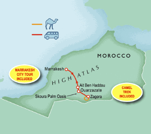 9 Day tour departing Marrakech - Highlights Marrakech, Ouarzazate, Ait Benhaddou, Zagora, Mhamid, Skoura Palm Oasis