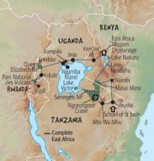 22 Day tour departing Nairobi - Highlights Nairobi, Arusha, Mto Wa Mbu, Jinja, Entebbe, Ruhengeri, Kigali