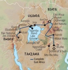 22 Day tour departing Kigali - Highlights Kigali, Ruhengeri, Entebbe, Jinja, Nairobi, Arusha, Mto Wa Mbu