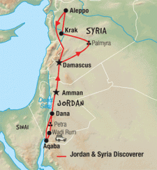 14 Day tour departing Amman - Highlights Amman, Aqaba, Petra, Jerash, Damascus, Hama, Aleppo