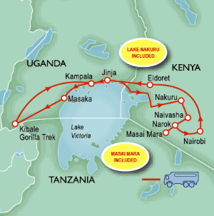 18 Day tour departing Nairobi - Highlights Nairobi, Jinja, Kampala, Narok