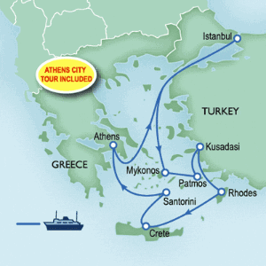 9 Day tour departing Athens - Highlights Athens, Piraeus, Kusadasi, Patmos, Lindos, Heraklion, Santorini, Rhodes City