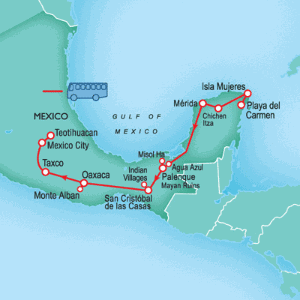 14 Day tour departing Playa del Carmen - Highlights Playa del Carmen, Isla Mujeres, Chichen Itza, Palenque, Oaxaca, Mexico City