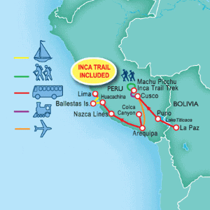 21 Day tour departing La Paz - Highlights La Paz, Puno, Cuzco, Lares, Arequipa, Chivay, Lima