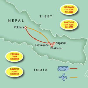 8 Day tour departing Kathmandu - Highlights Kathmandu, Boudhanath Stupa, Pashupatinath, Nagarkot, Bhaktapur, Pokhara