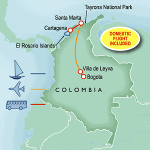 10 Day tour departing Bogota - Highlights Bogota, Tunja, Villa de Leyva, Santa Marta, Cartagena, San Felipe, San Martin