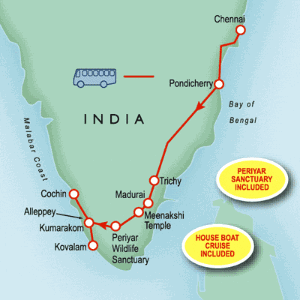 Temples, Backwaters & Beaches