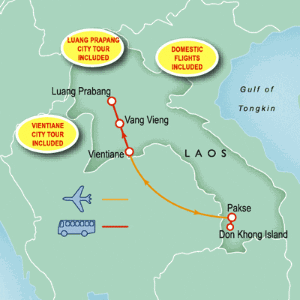 11 Day tour departing Vientiane - Highlights Vientiane, Pakse, Khong Island, Khone Phabheng, Vang Vieng, Luang Prabang, Ban Xom, Ban Thapan, Ban Phanom, Ban Xang Khong