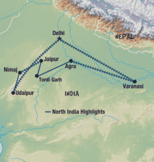 16 Day tour departing Delhi - Highlights Delhi, Varanasi, Agra, Jaipur, Bagh, Jodhpur, Udaipur