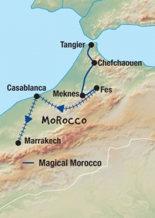 11 Day tour departing Tangier - Highlights Tangier, Chefchaouen, Meknes, Fez, Marrakech