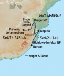 12 Day tour departing Pretoria - Highlights Pretoria, Johannesburg, Kruger National Park, Maputo, Durban, Sao tiago