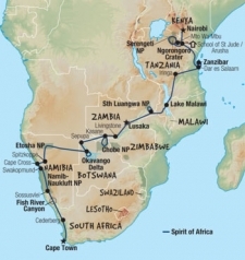 41 Day tour departing Cape Town - Highlights Cape Town, Sesriem, Sossusvlei, Swakopmund, Cape Cross, Spitzkoppe, Kasane, Livingstone, Lusaka, Chipata, Lilongwe, Iringa, Dar Es Salaam, Zanzibar, Arusha, Mto Wa Mbu, Nairobi