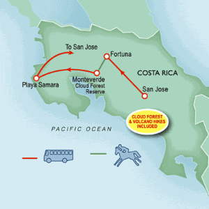 11 Day tour departing San Jose - Highlights San Jose, La Fortuna, Monteverde, Playa Samara