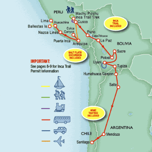 36 Day tour departing Lima - Highlights Lima, Arequipa, Chivay, Cuzco, Lares, Puno, La Paz, Sucre, Potosi, Uyuni, Salta, Mendoza, Santiago