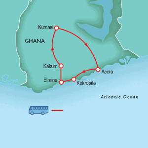 7 Day tour departing Accra - Highlights Accra, Kokrobite, Elmina, Cape coast, Kumasi
