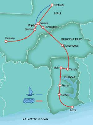 16 Day tour departing Accra - Highlights Accra, Kumasi, Fiema, Tamale, Ouagadougou, Bandiagara, Dogon, Mopti, Djenne, Bamako