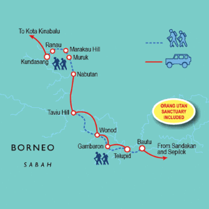 9 Day tour departing Sandakan - Highlights Sandakan, Sepilok, Telupid, Ranau, Kundasang, Kota Kinabalu