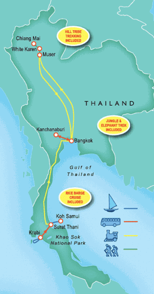 15 Day tour departing Krabi - Highlights Krabi, Koh Samui, Bangkok, Kanchanaburi, Ayutthaya, Chiang Mai
