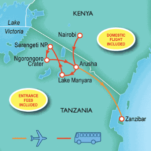 11 Day tour departing Nairobi - Highlights Nairobi, Arusha, Lake Manyara, Zanzibar