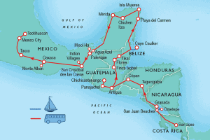 36 Day tour departing San Jose - Highlights San Jose, San Juan del Sur, Granada, Tegucigalpa, Copan, Antigua, Panajachel, Chichicastenango, Flores, Tikal, Playa del Carmen, Isla Mujeres, Chichen Itza, Palenque, Oaxaca, Mexico City