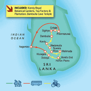 12 Day tour departing Negombo - Highlights Negombo, Horton Plains, Nuwara Eliya, Kandy, Sigiriya, Minneriya, Polonnaruwa