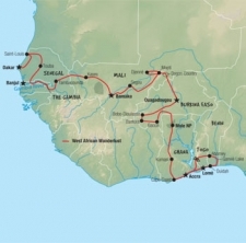 42 Day tour departing Dakar - Highlights Dakar, Touba, Kaolack, Kayes, Bamako, Mopti, Djenne, Dogon, Ouahigouya, Ouagadougou, Bobo Dioulasso, Banfora, Gaoua, Kumasi, Cape coast, Kokrobite, Accra, Kpalime, Abomey, Ganvie, Ouidah, Lome, St Louis