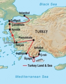 11 Day tour departing Istanbul - Highlights Istanbul, Gallipoli, Ayvalik, Selcuk, Pamukkale, Fethiye, Antalya