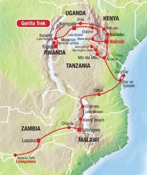 Gorillas to Falls