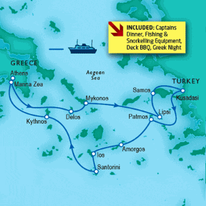 9 Day tour departing Athens - Highlights Athens, Delos, Lipsi, Samos, Patmos, Amorgos, Ios, Santorini, Cape sounion, Positano